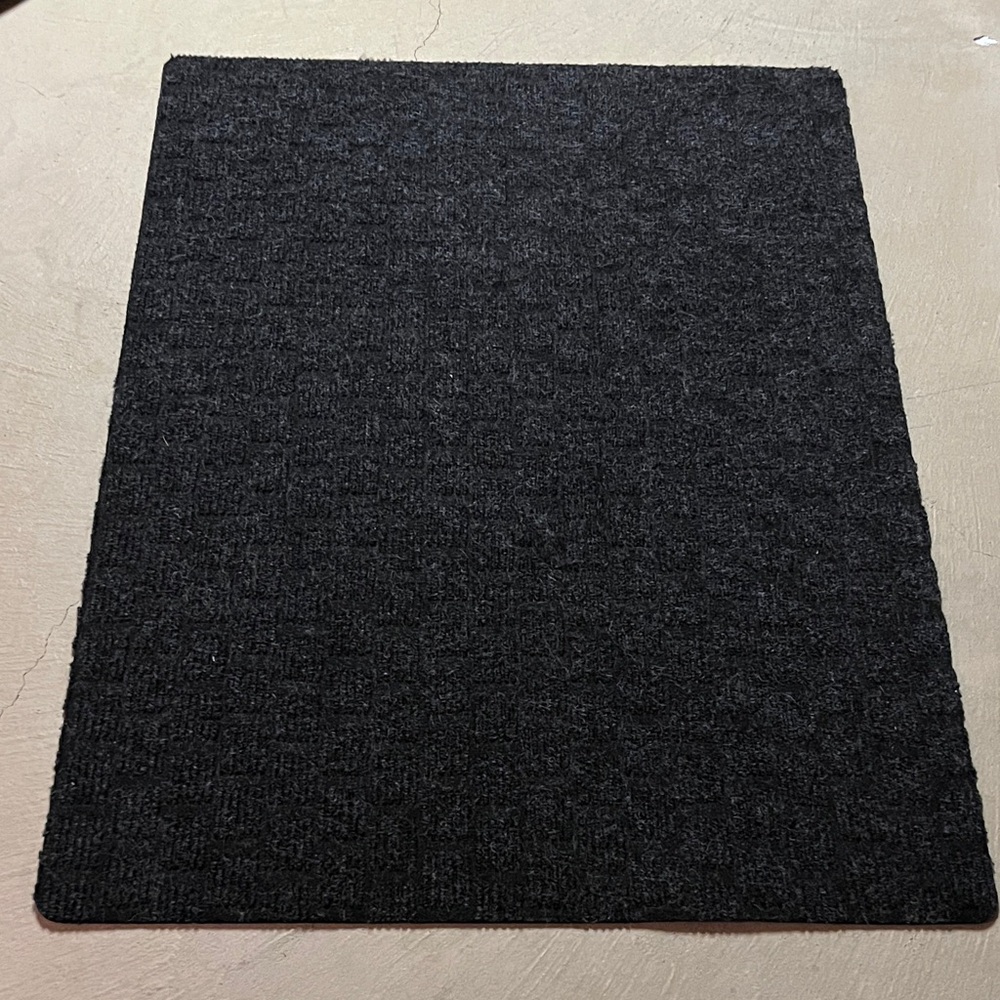 Door Mat Entranceway Rug Black Charcoal Grey Textured Winter or Year-Round